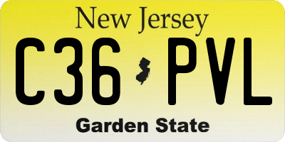 NJ license plate C36PVL