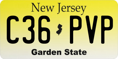 NJ license plate C36PVP