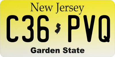 NJ license plate C36PVQ