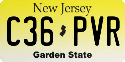 NJ license plate C36PVR