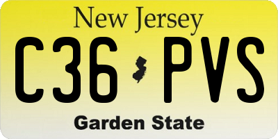 NJ license plate C36PVS