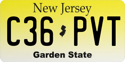 NJ license plate C36PVT