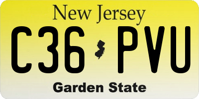 NJ license plate C36PVU