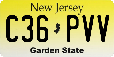 NJ license plate C36PVV