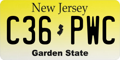 NJ license plate C36PWC