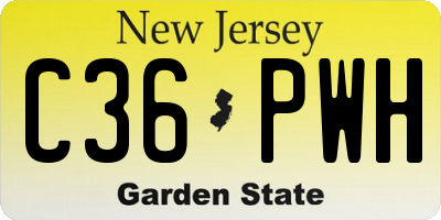 NJ license plate C36PWH