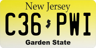 NJ license plate C36PWI
