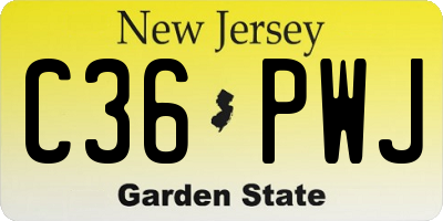 NJ license plate C36PWJ
