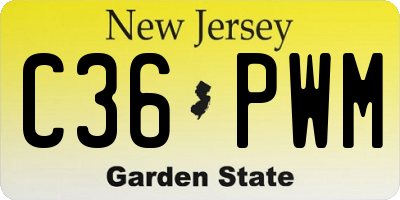 NJ license plate C36PWM