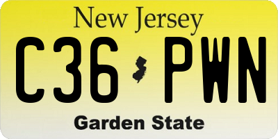 NJ license plate C36PWN