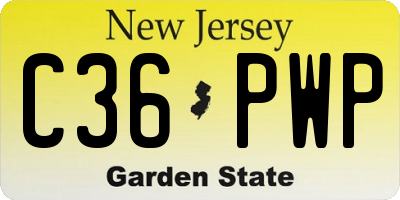 NJ license plate C36PWP