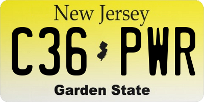NJ license plate C36PWR