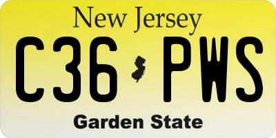 NJ license plate C36PWS