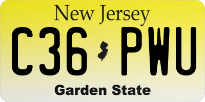 NJ license plate C36PWU