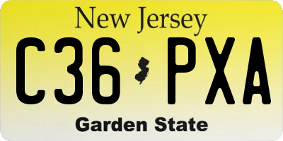NJ license plate C36PXA