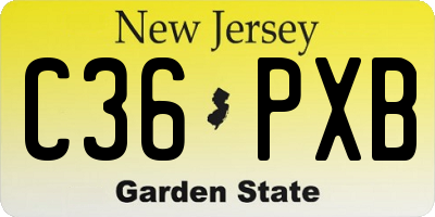 NJ license plate C36PXB