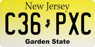 NJ license plate C36PXC