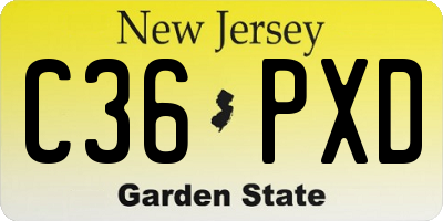 NJ license plate C36PXD