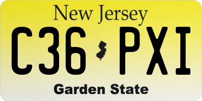 NJ license plate C36PXI