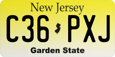 NJ license plate C36PXJ