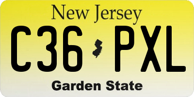 NJ license plate C36PXL