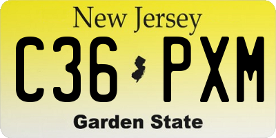 NJ license plate C36PXM