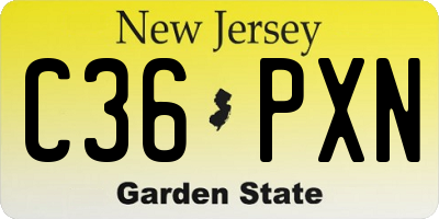 NJ license plate C36PXN