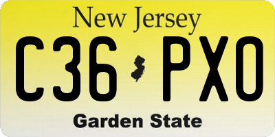 NJ license plate C36PXO