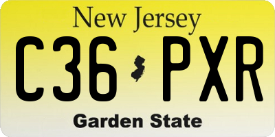 NJ license plate C36PXR