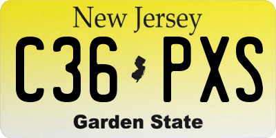 NJ license plate C36PXS