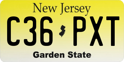 NJ license plate C36PXT
