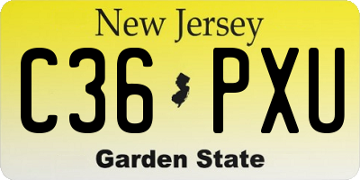 NJ license plate C36PXU