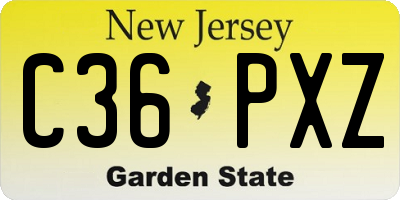 NJ license plate C36PXZ