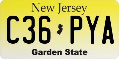 NJ license plate C36PYA