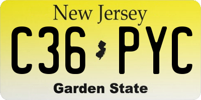 NJ license plate C36PYC
