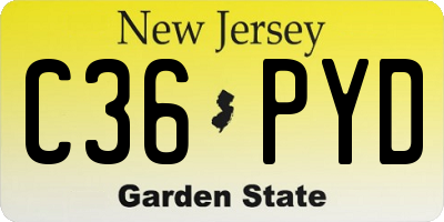 NJ license plate C36PYD