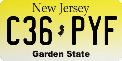 NJ license plate C36PYF