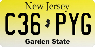 NJ license plate C36PYG