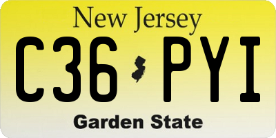 NJ license plate C36PYI