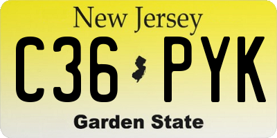NJ license plate C36PYK