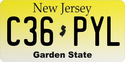 NJ license plate C36PYL