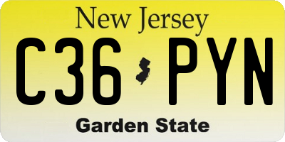 NJ license plate C36PYN