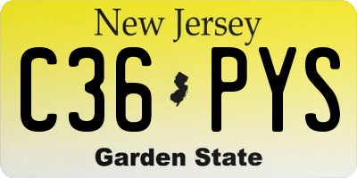 NJ license plate C36PYS