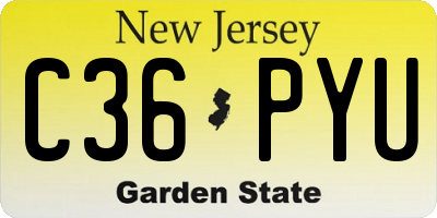 NJ license plate C36PYU