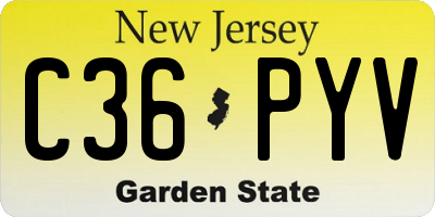 NJ license plate C36PYV