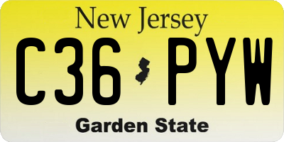 NJ license plate C36PYW
