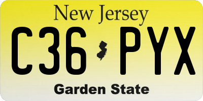 NJ license plate C36PYX