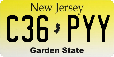 NJ license plate C36PYY