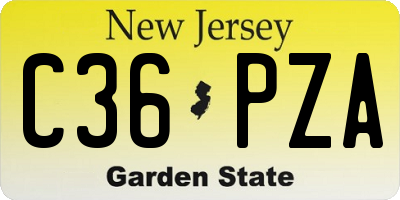NJ license plate C36PZA