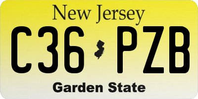 NJ license plate C36PZB